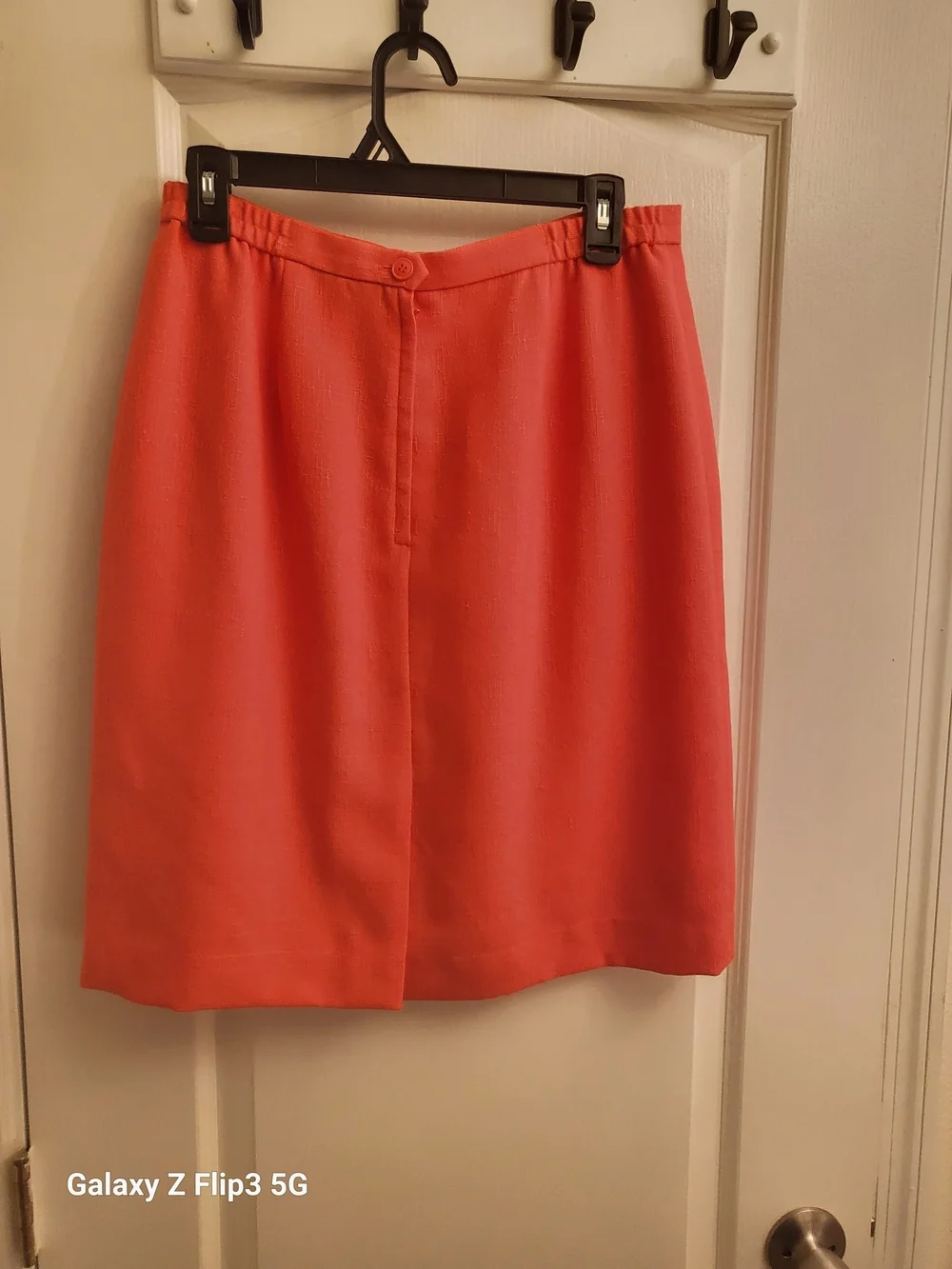 Kasper Coral-Orange Short Sleeve Skirt Suit Pre-owned 12P